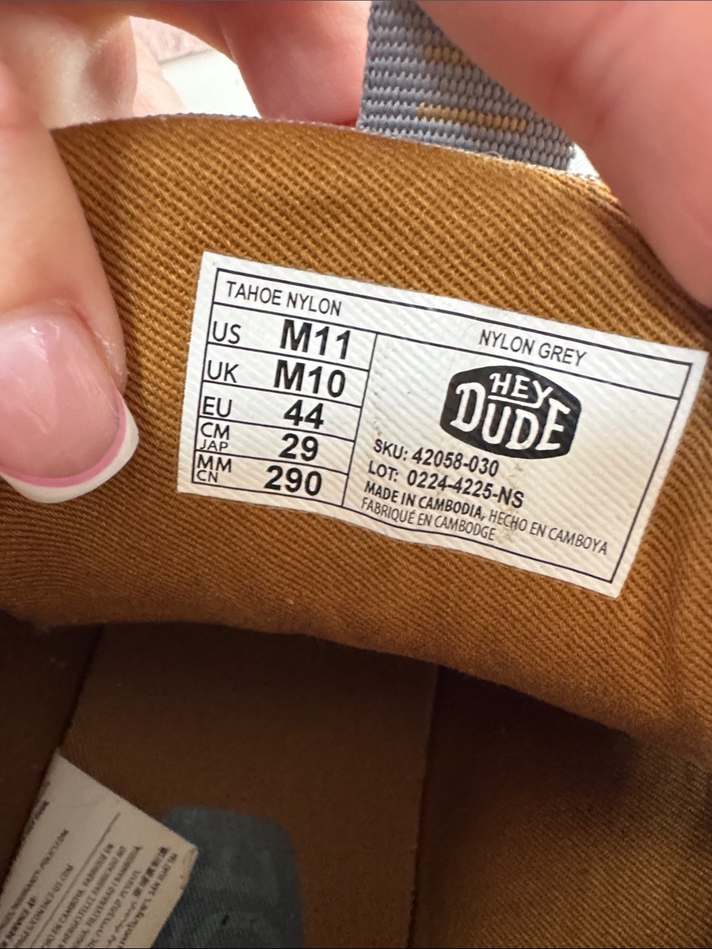 Hey Dude Men's Light Gray Sneakers with Mustard Lining - Picture 8 of 9